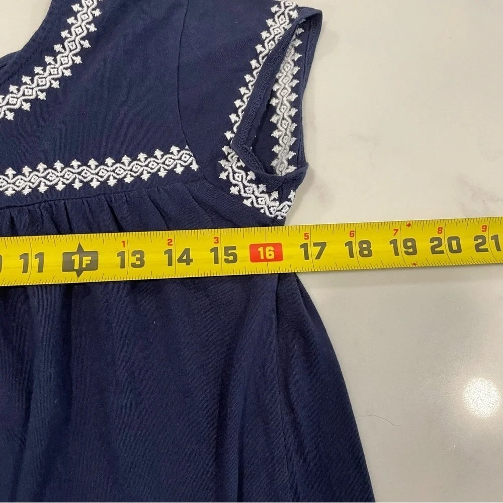 Vineyard Vines Navy Dress with White Embroidery Kids size Medium Sundress Flowy